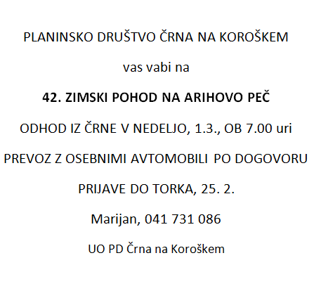 Izlet na Arihovo peč