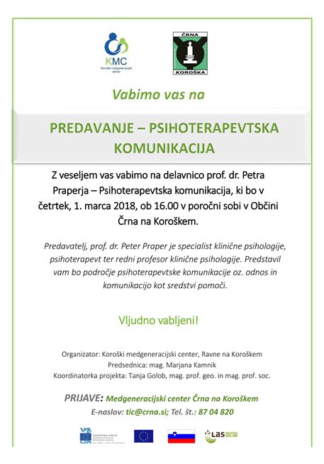 predavanje Psihoterapevtska komunikacija
