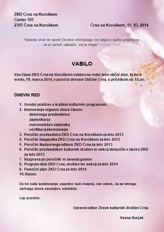 vabilo vesna